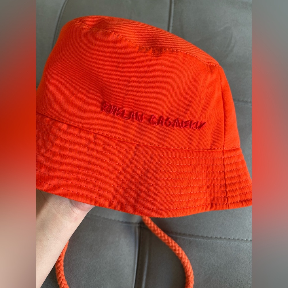 RUSLAN BAGINSKIY Embroidered Orange Cotton Bucket Hat Size Large New without tag - Picture 5 of 14